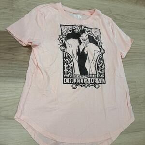 Disney Villains pink Cruella De Vil tee Kids Size L